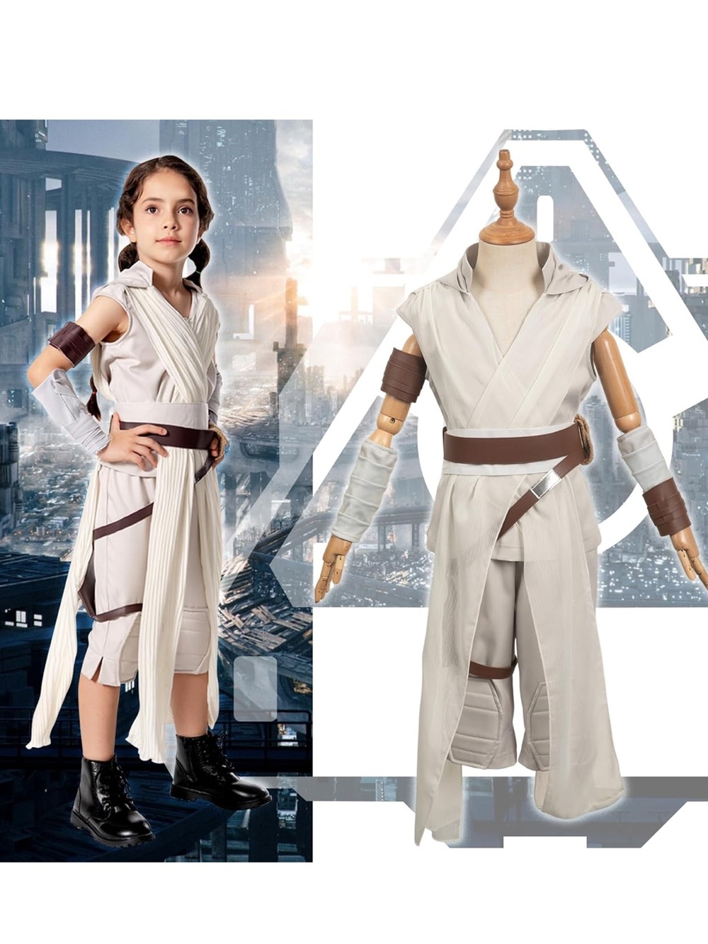 Star Wars Rey Costume | Beige and Brown Jedi Costume | Rey Jedi Costume
